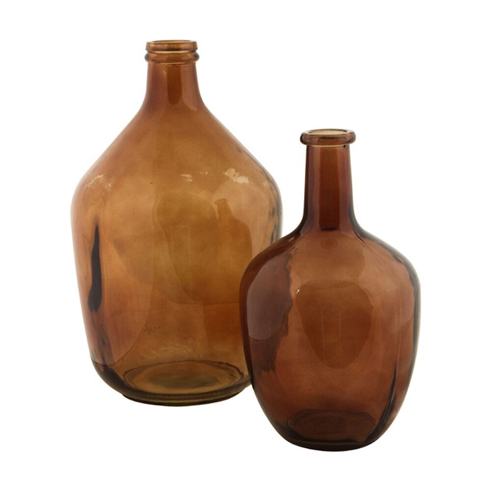 Maine & Crawford Burch Bottle Neck 38x23cm Glass Flower Vase Decor Burnt Orange — image 2
