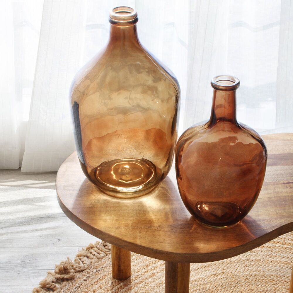 Maine & Crawford Burch Bottle Neck 38x23cm Glass Flower Vase Decor Burnt Orange — image 3