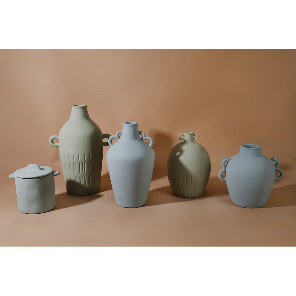 Maine & Crawford Ollie 14cm Textured Jar Stoneware Home Decorative Pot Green — image 3
