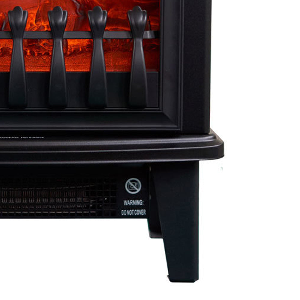 Heller 1800W Electric Fireplace Heater Black Freestanding Flame/Fire Effect — image 2