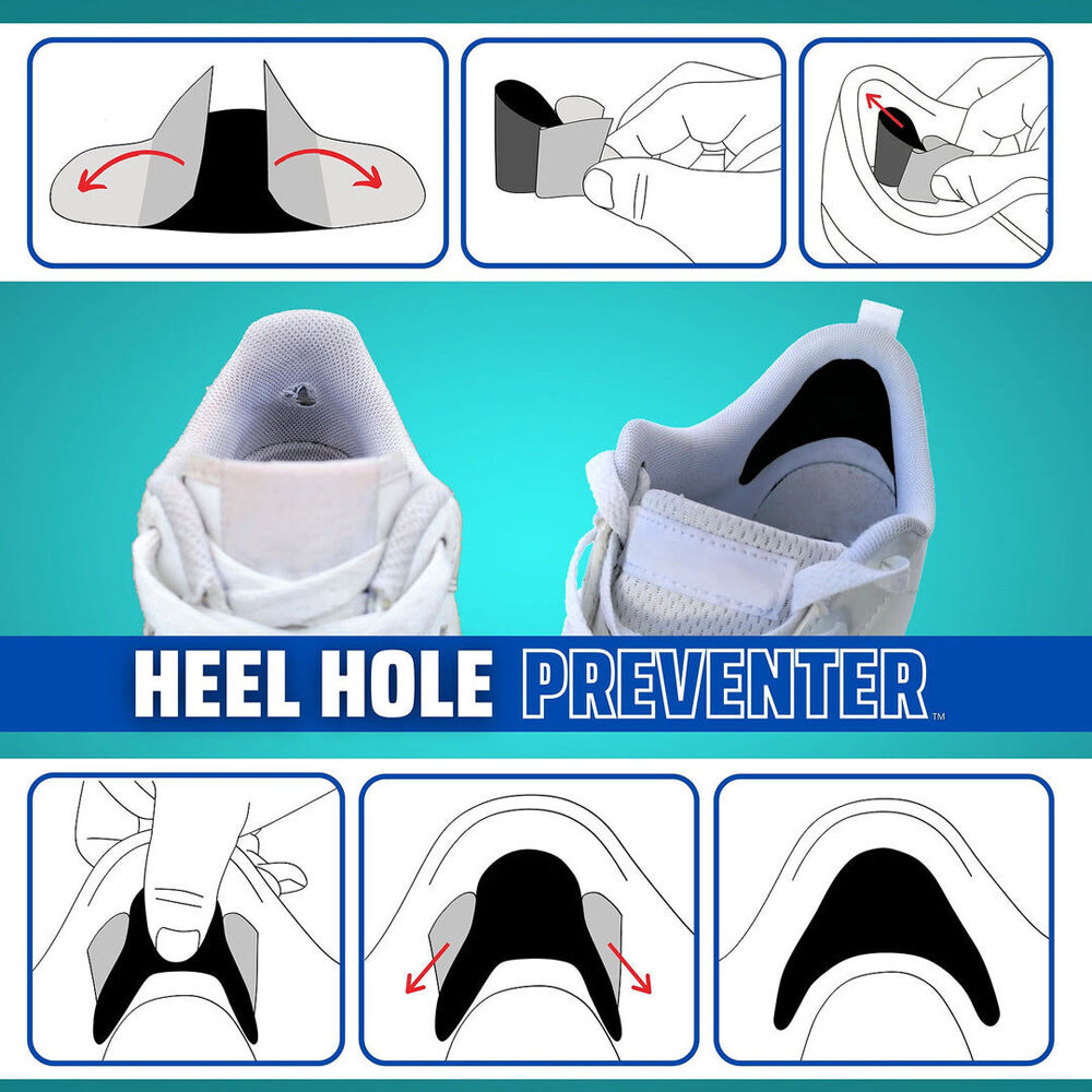 Trainer Armour Summit Heel Hole Preventer Sports Shoe Feet Support Black (2 Pieces) — image 3
