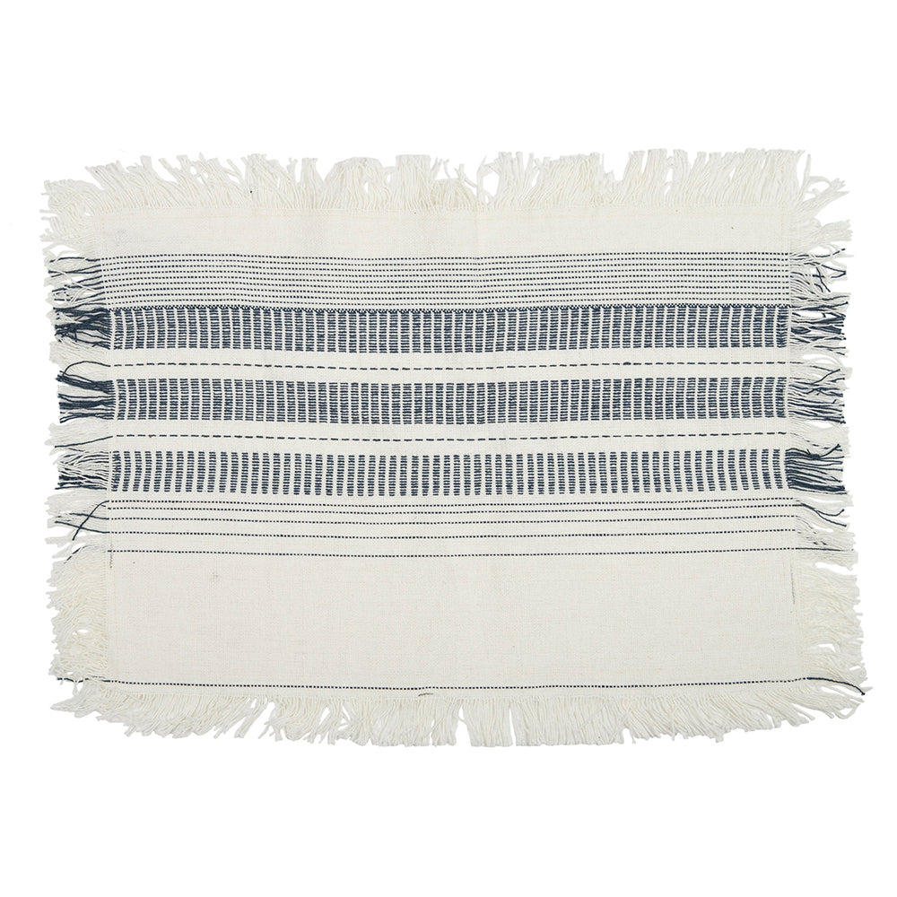 Assemble Farell Cotton Dining/Dine Table Placemat Décor Rectangle Natural/White — image 2