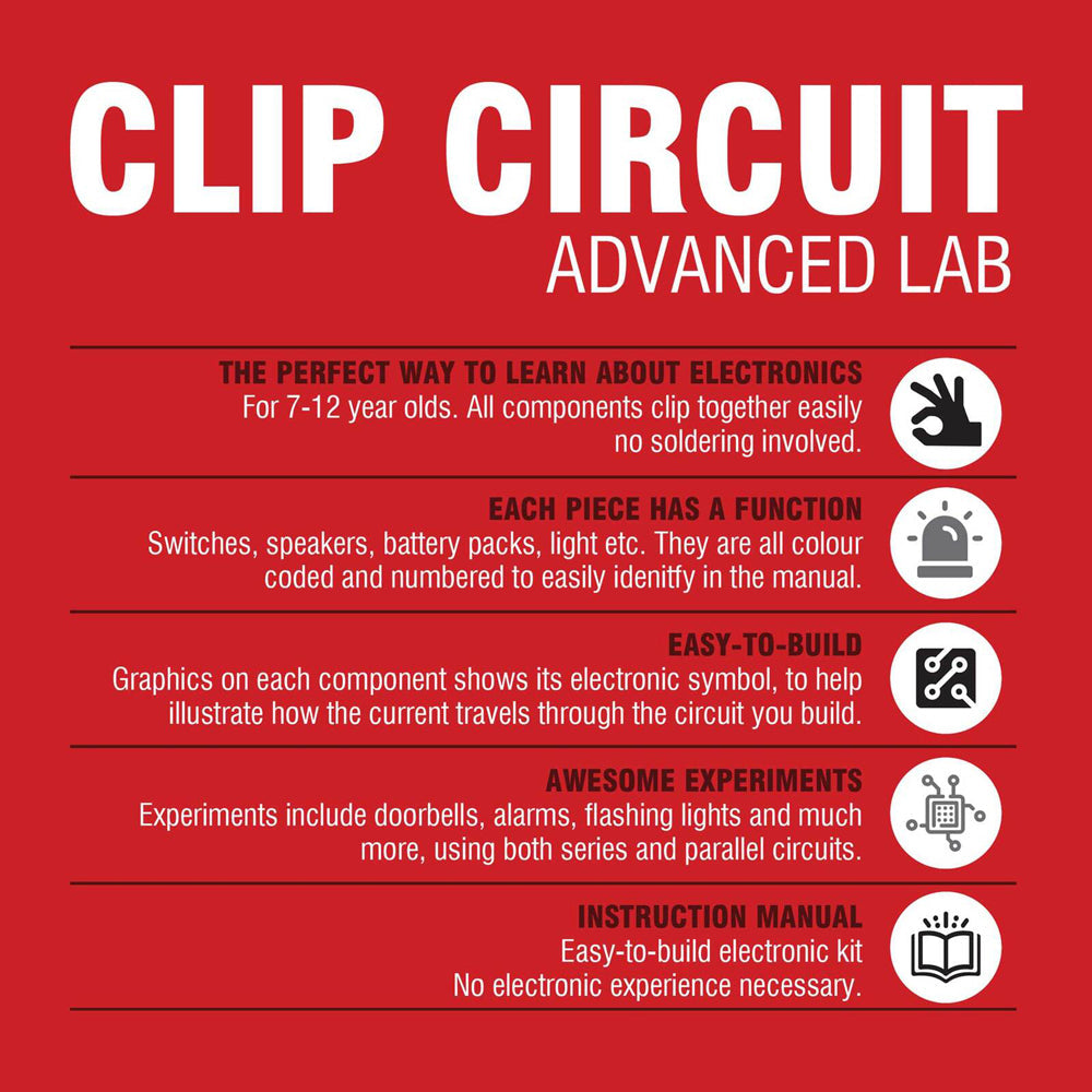 Heebie Jeebies Clip Circuit Advanced Lab 180 Electronic Kids Experiments Kit 7y+ — image 8