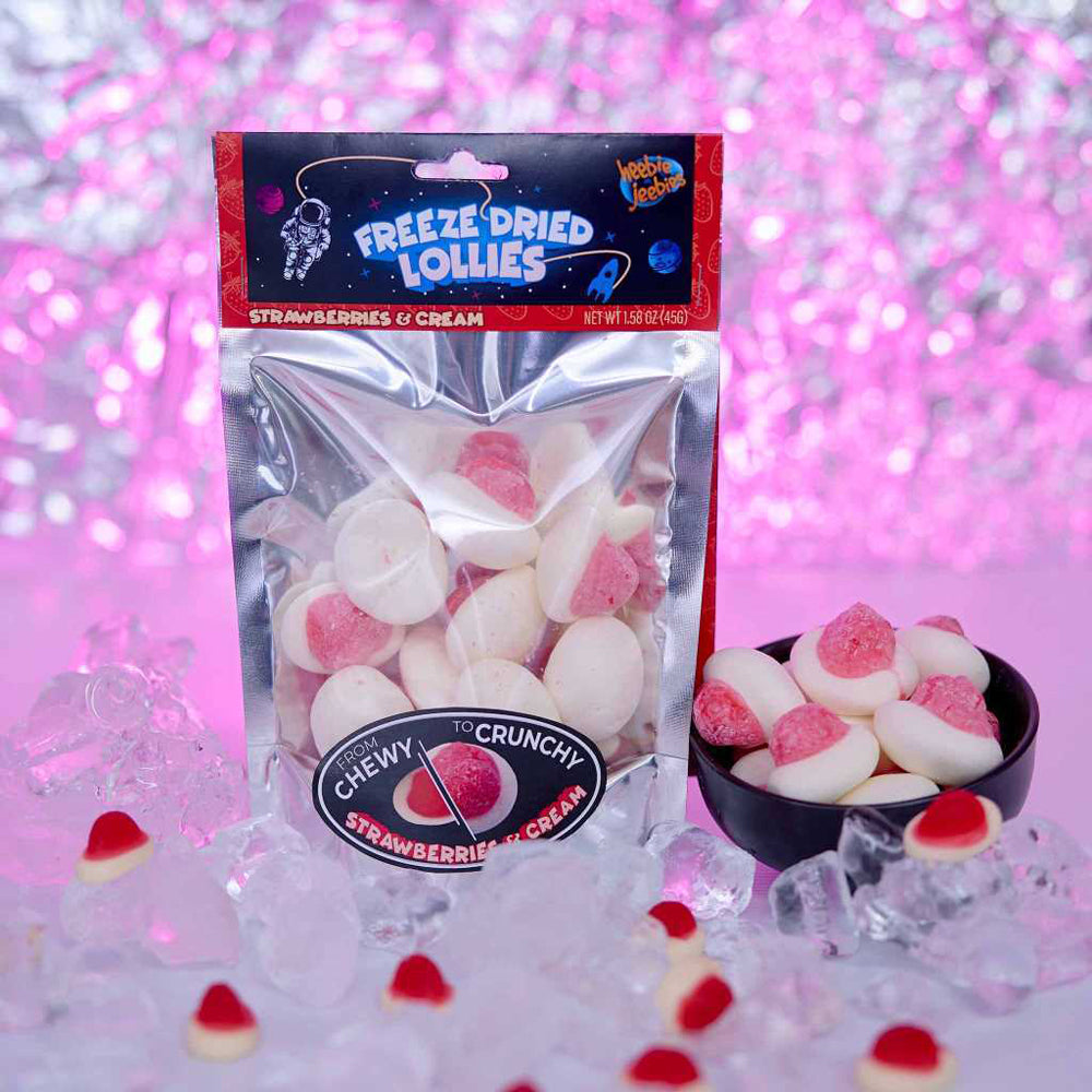 Heebie Jeebies 45g Freeze Dried Lollies Candy Strawberries & Cream Confectionery — image 4