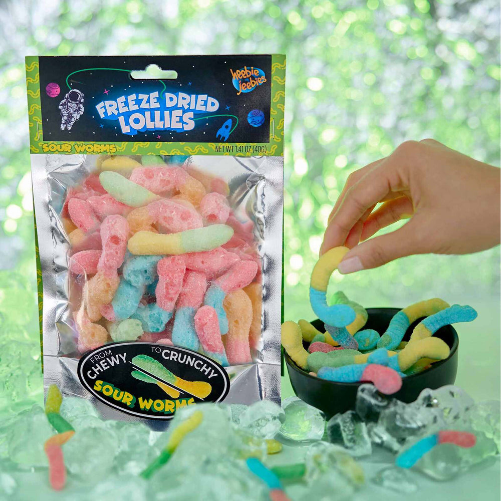 Heebie Jeebies 40g Sour Worms Freeze Dried Lollies Candy Sweets Confectionery — image 5