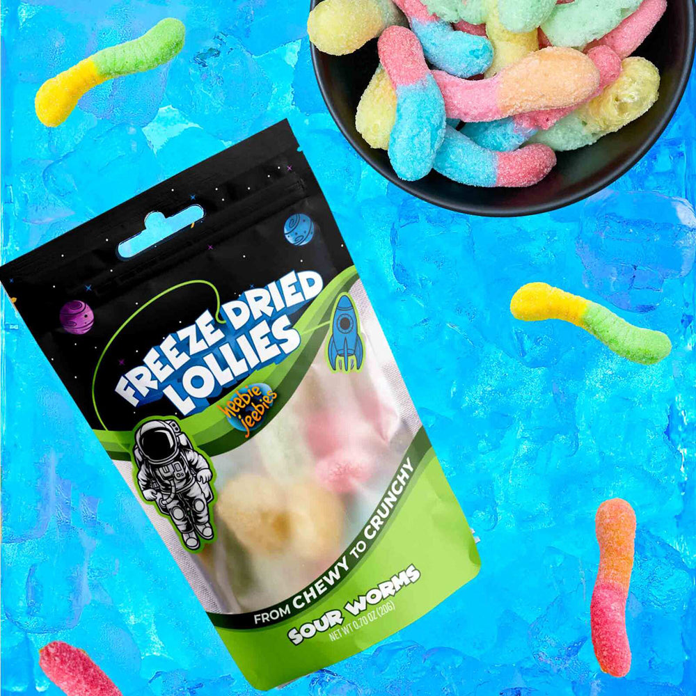 Heebie Jeebies 20g Mini Sour Worms Freeze Dried Lollies Candy Confectionery — image 4