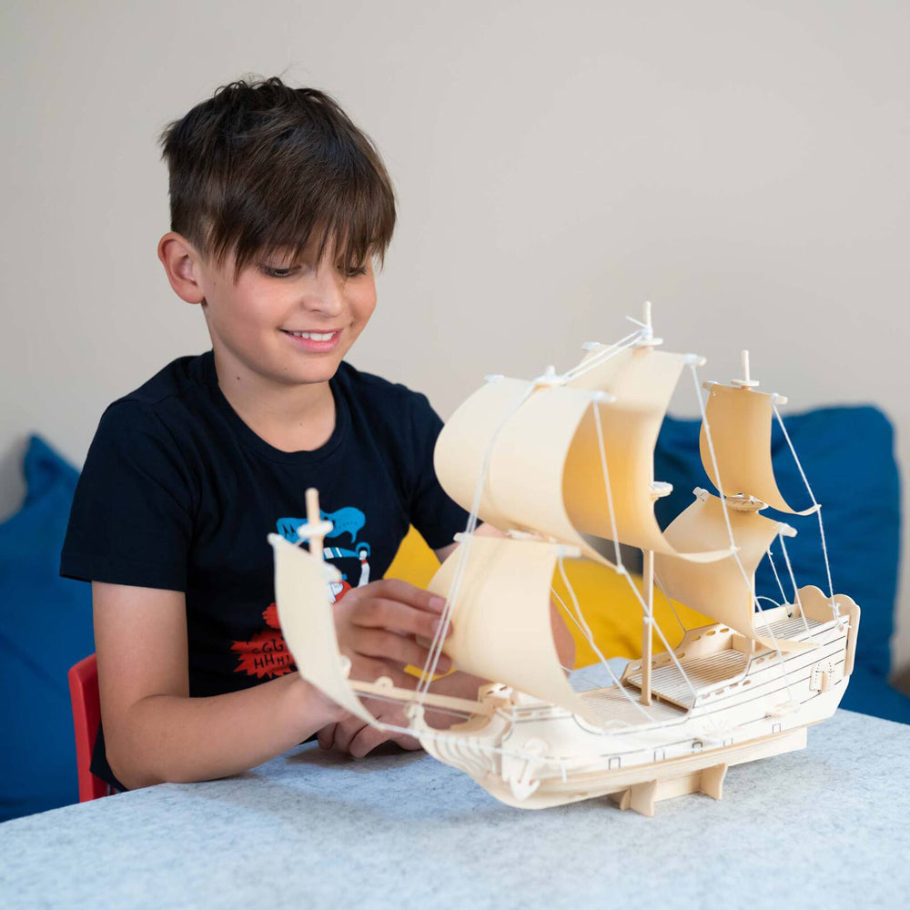 Heebie Jeebies HMS Endeavour Ship 3D Wooden Puzzle Kids Building Kit 8+ (128 Pieces) — image 6
