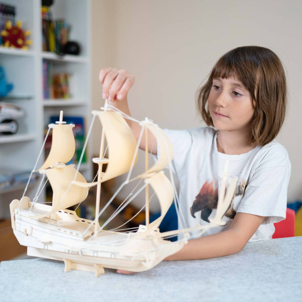 Heebie Jeebies HMS Endeavour Ship 3D Wooden Puzzle Kids Building Kit 8+ (128 Pieces) — image 8