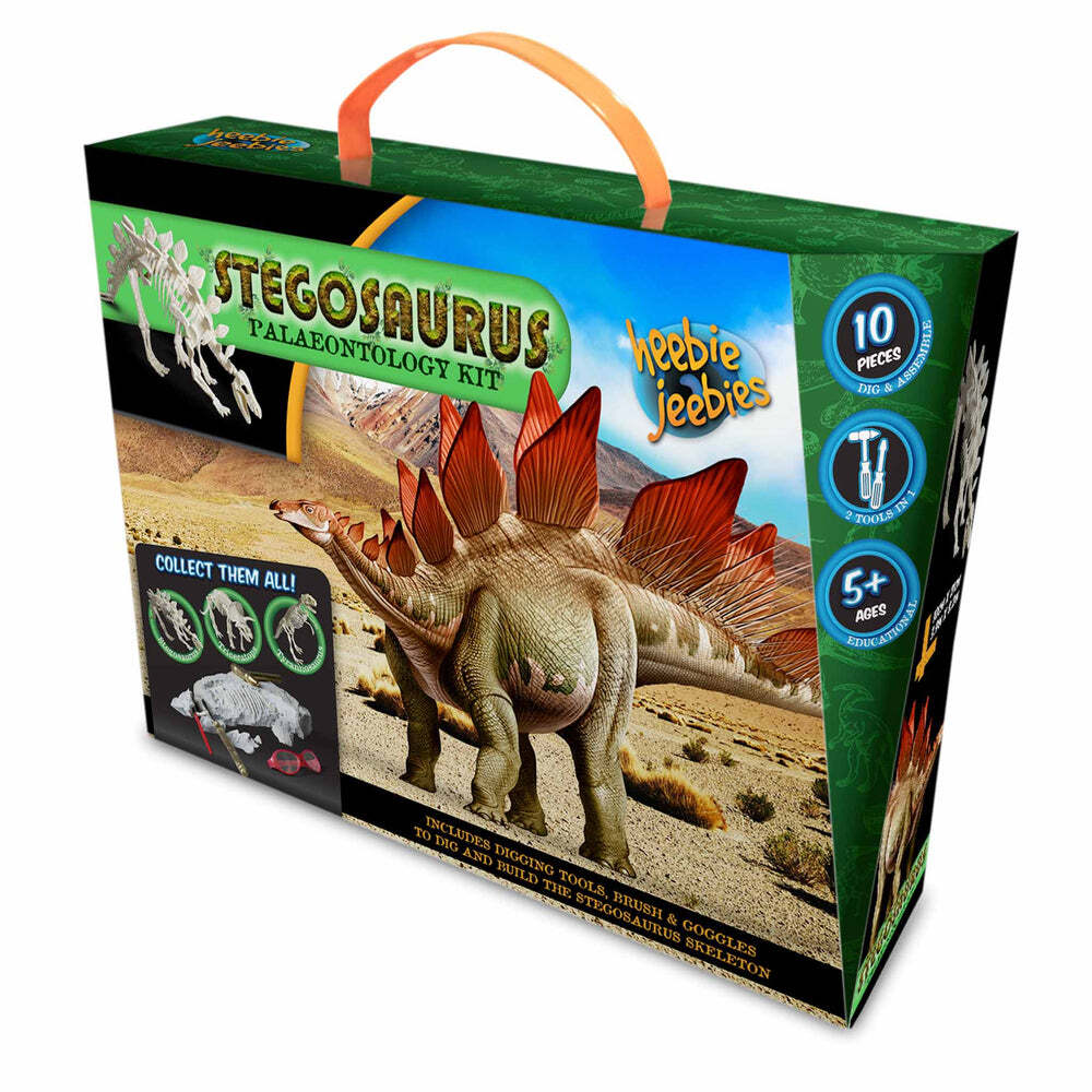 Heebie Jeebies Paleontology Kit Kids Science Toy Stegosaurus Fossil Set 5+