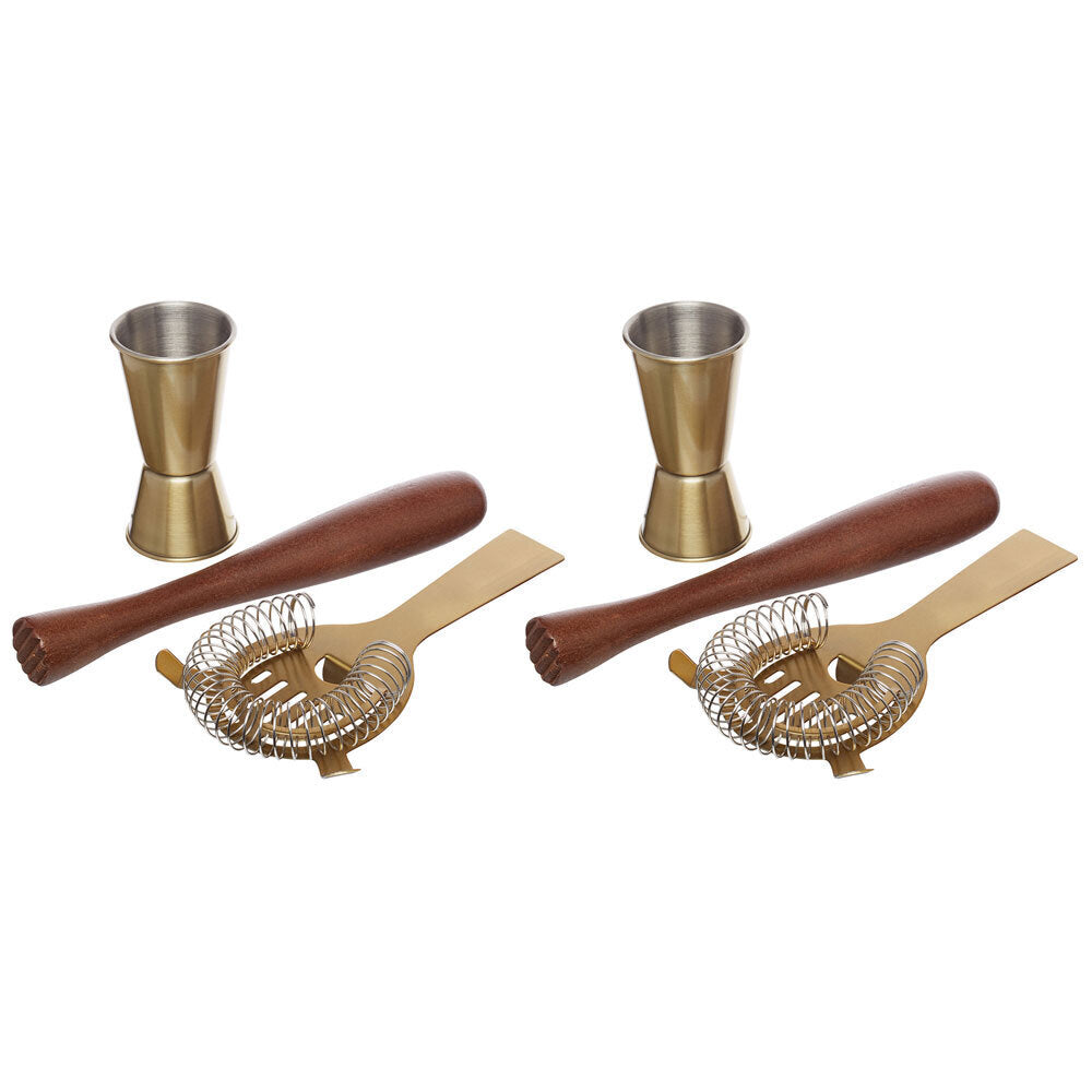Barcraft 3pc Barcraft Cocktail Drinks Maker Tool/Accessory Set Jigger/Muddler/Strainer (2 Pack)