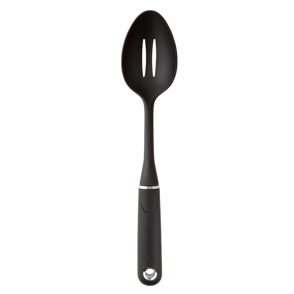 Mastercraft Soft Grip Nylon Slotted Spoon w/ Hole Kitchen Cooking Utensils BK (2 Pack) — image 2