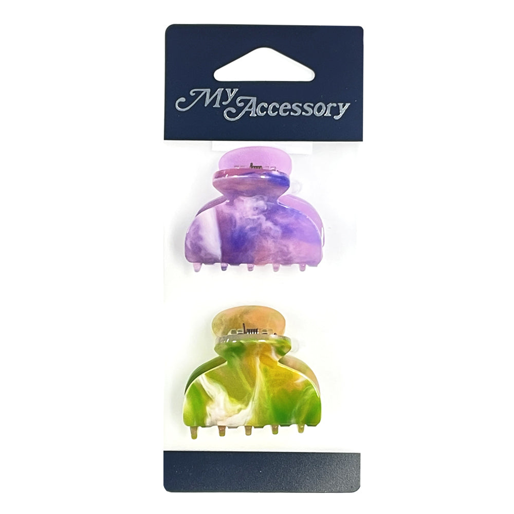 MY Accessory Melrose Women's Hair Styling Claw/Crab Clip Marble Assorted 4cm (2 Pieces) — image 2