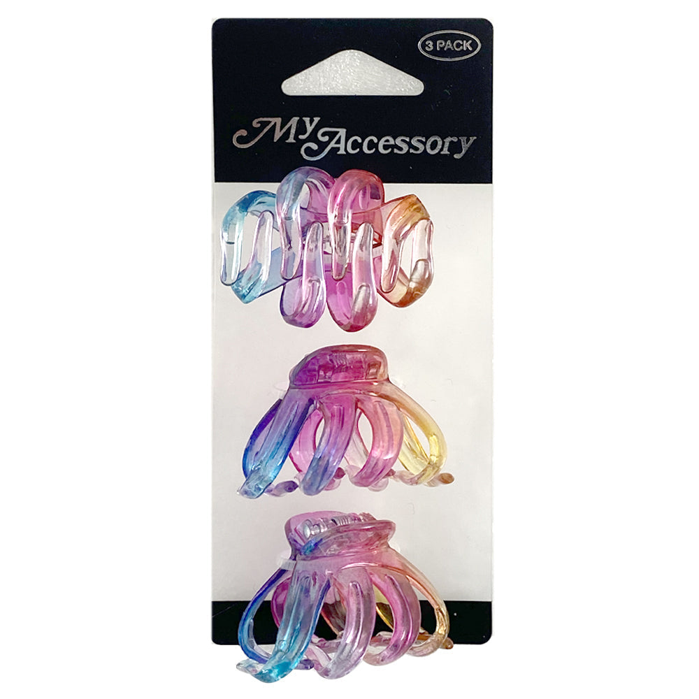 MY Accessory Women's Melrose Styling Hair Clips Ombre Octopus Style 4.5cm (3 Pieces)