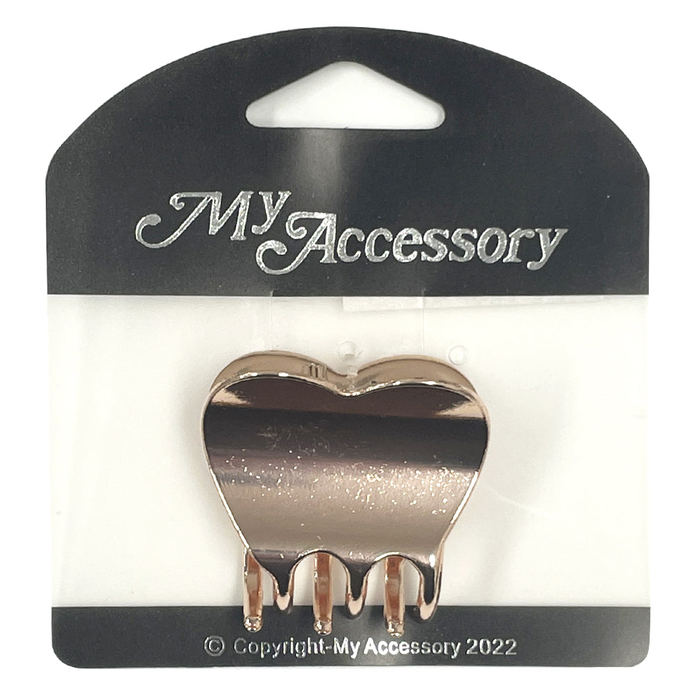 MY Accessory Women's Melorse Hair Styling Crab Clip Metal Heart Assorted 4cm