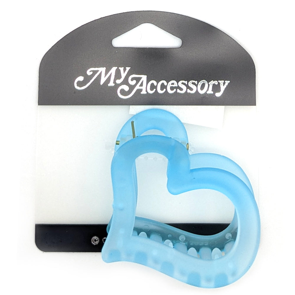 MY Accessory Women's Melrose Crab Hair Styling Clip Frosted Heart Assorted 6.5cm