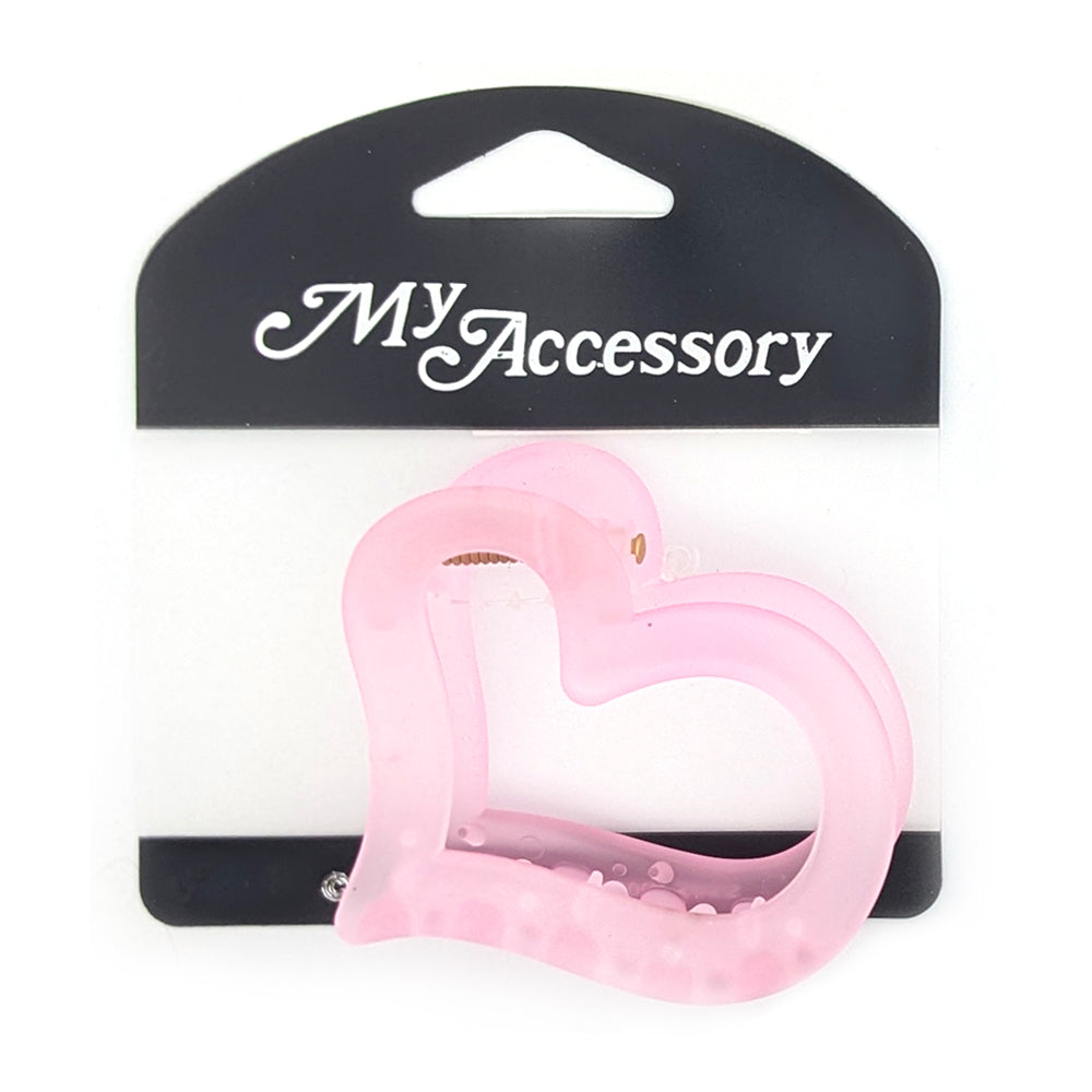 MY Accessory Women's Melrose Crab Hair Styling Clip Frosted Heart Assorted 6.5cm — image 3