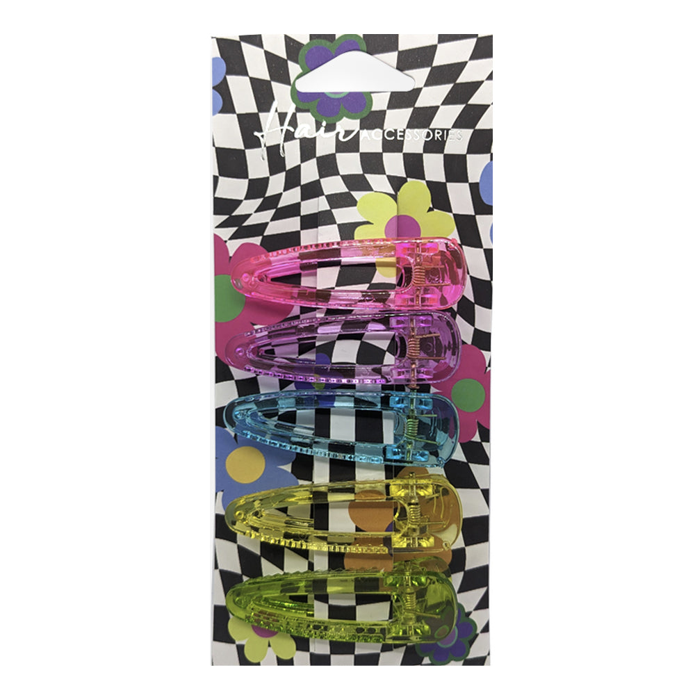 Hair Accessories Duck Women's 6cm Clips Styling Transparent Multi Colour (5 Pieces)