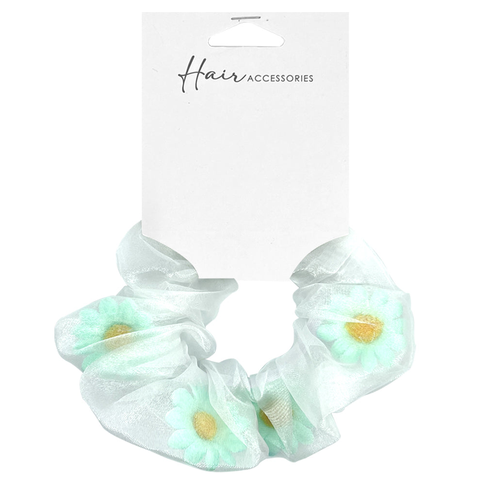 Hair Accessories Scrunchie 13cm Organza Floral Insert Styling Ponytail Assorted — image 2