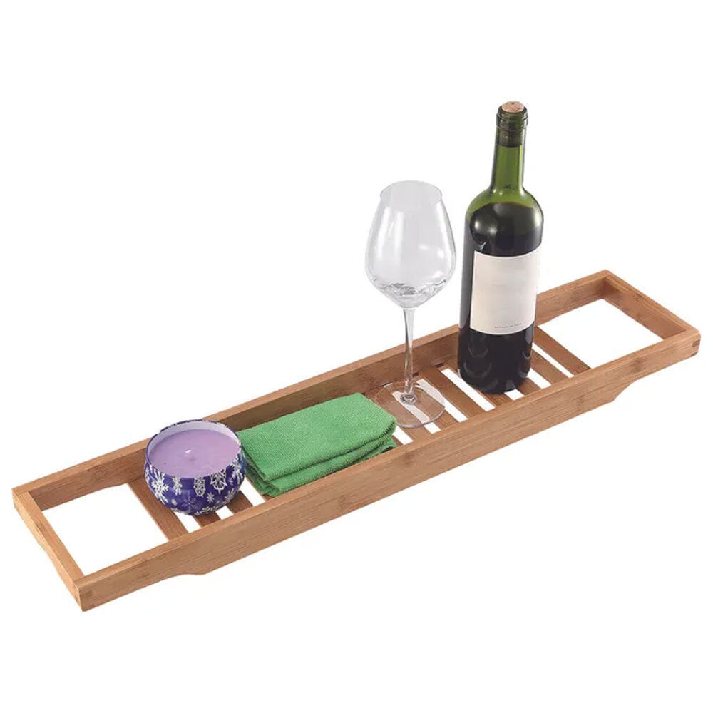 Unbranded Bamboo 64x15cm Bath Caddy Over Tub Storage Organiser/Holder Bathtub Tray Brown