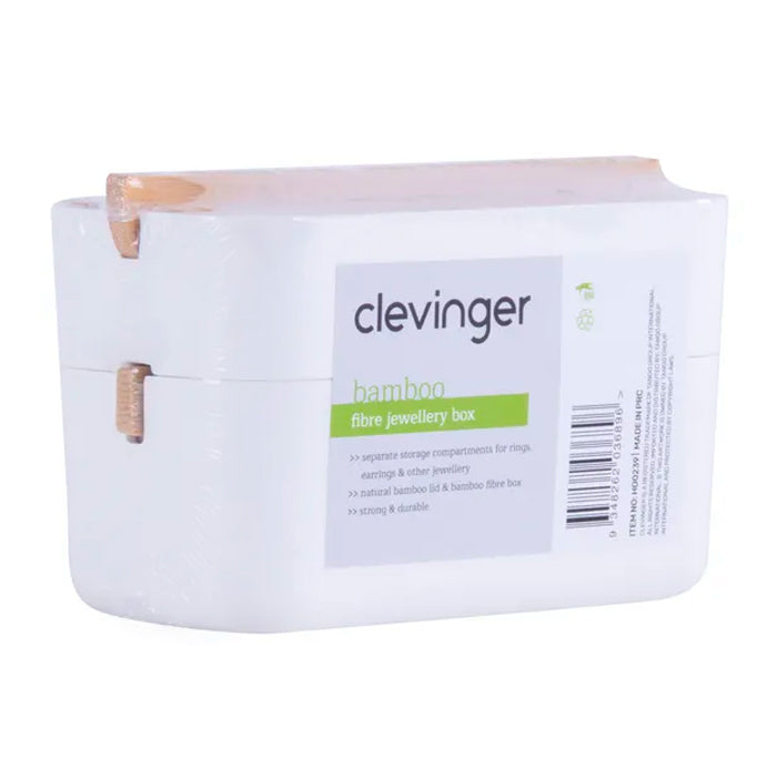 Clevinger 15cm Stackable Bamboo Fibre Jewellery Necklace/Ring/Bracelet Box (2 Pieces) — image 2