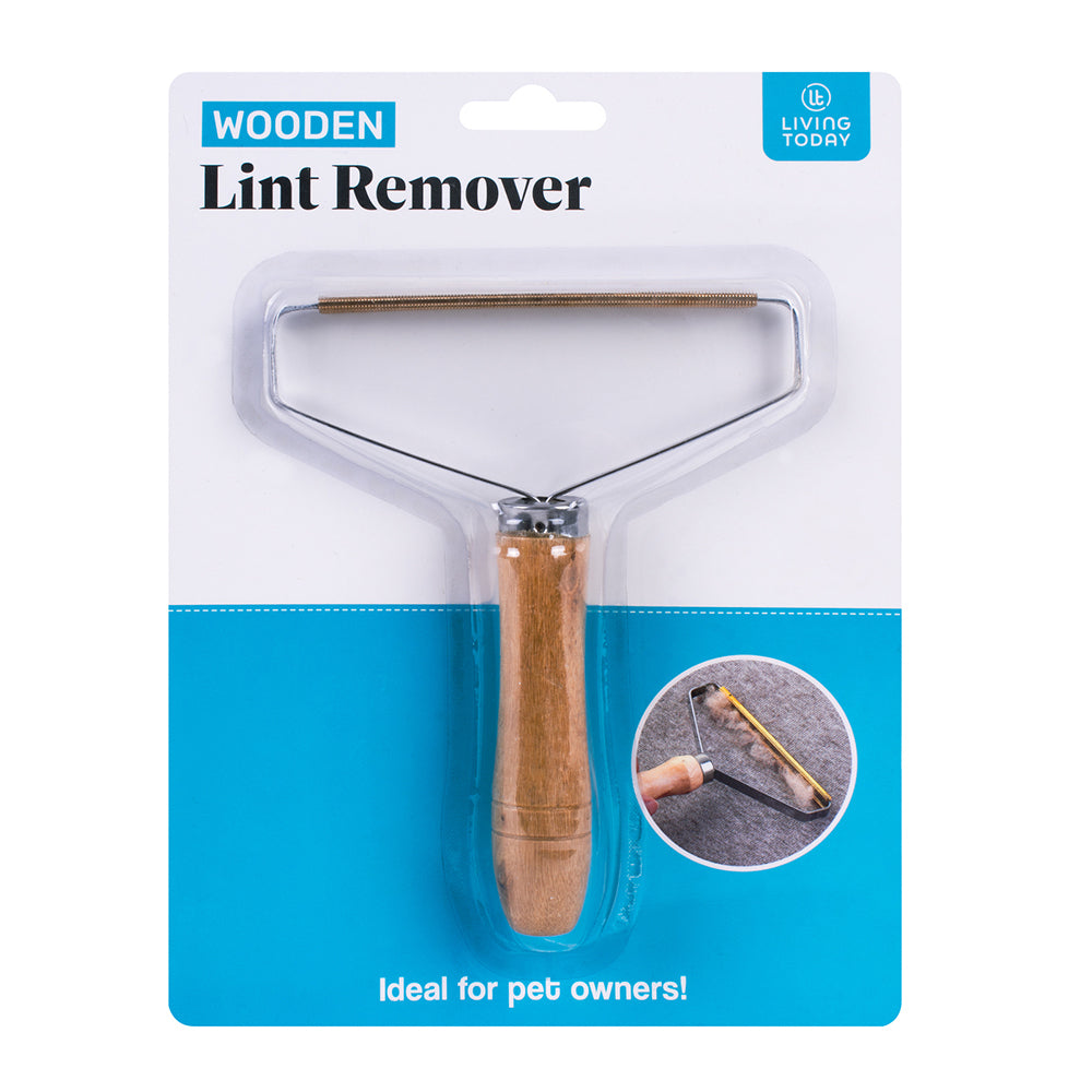 Living Today Wooden 13x16.5cm Clothes Brush Lint Remover Fabric Shaver Natural