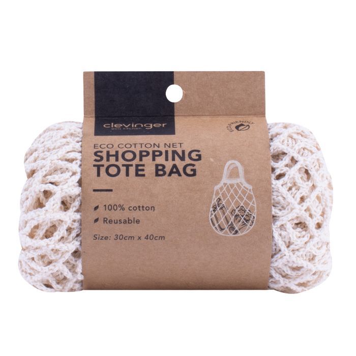Clevinger Eco Cotton Weave Net Shopping/Produce Tote Bag 30x40cm Assorted