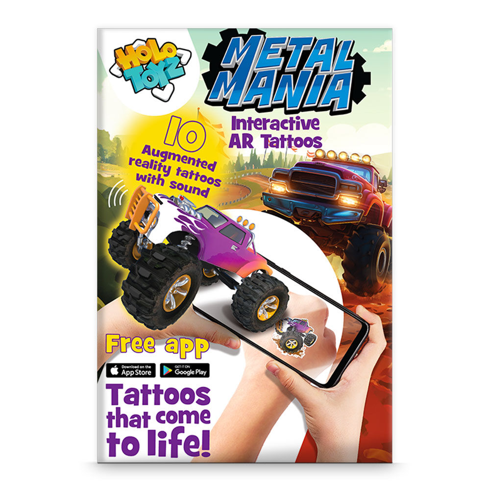 Holotoyz HoloArtz Metal Mania Augmented Reality Tattoos Kids Art 3y+ (10 Pieces)