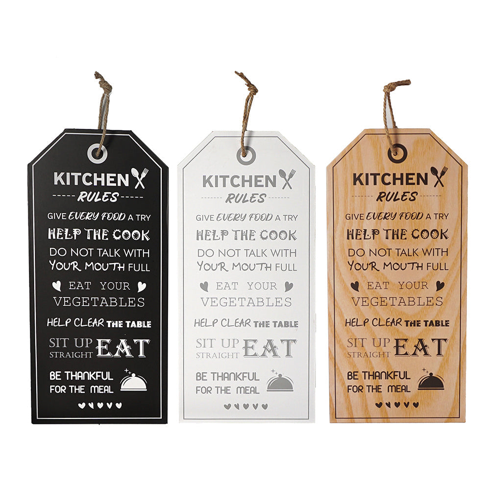 Unigift Kitchen Rules Plaque 22x55cm Assorted Home/Lounge Decor Wall Art — image 2