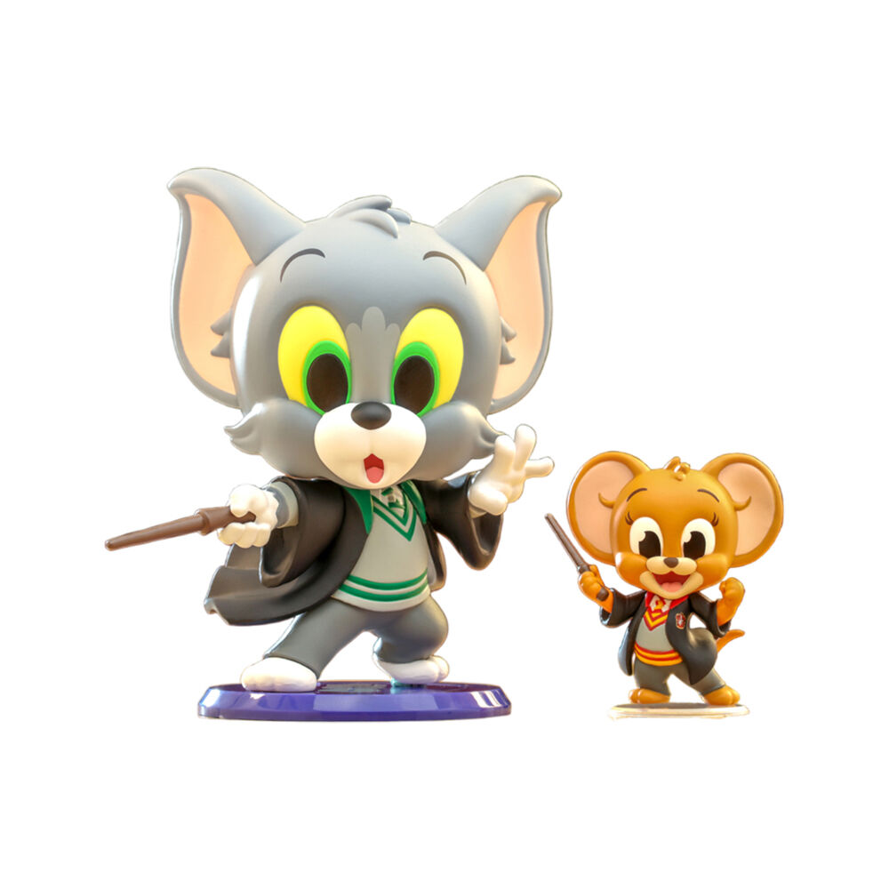Hot Toys Tom & Jerry in Gryffidor & Slytherin House Robes Cosbaby Figure Toy Set