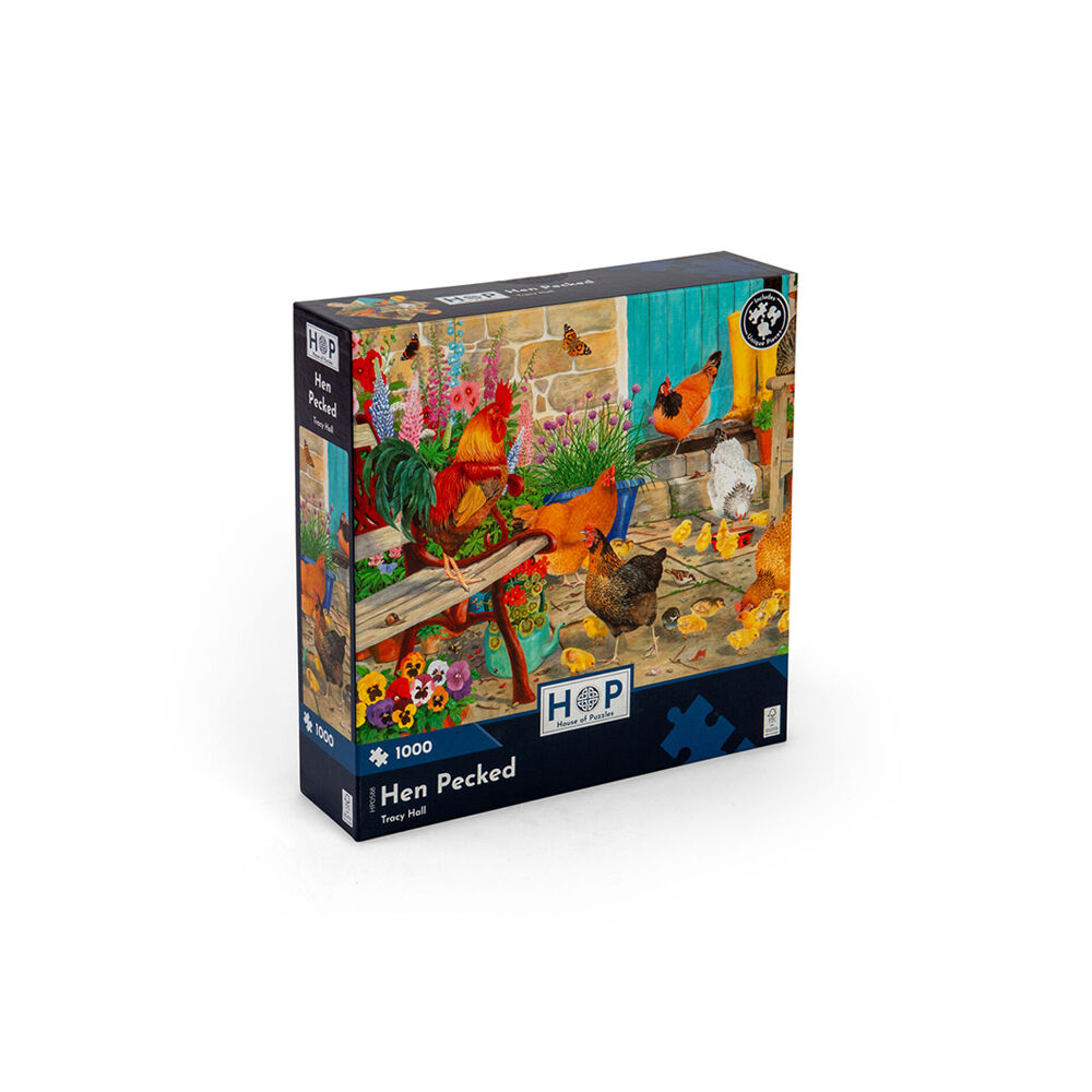 House of Puzzles Board Hen Pecked Kids Jigsaw Puzzles Toys 69x48cm 3y+ (1000 Pieces)