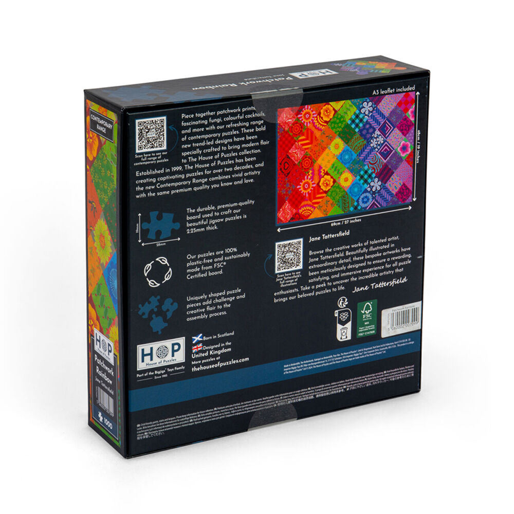 House of Puzzles Patchwork Rainbow 48x69cm Jigsaw Puzzle Kids 3y+ (1000 Pieces) — image 2