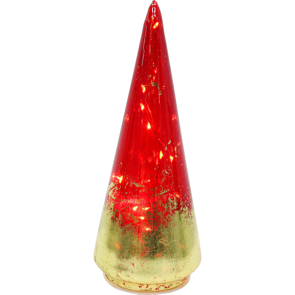 LVD LED Glass Tree Ruby Small Home/Office/Table Decor Display 8x22cm Red