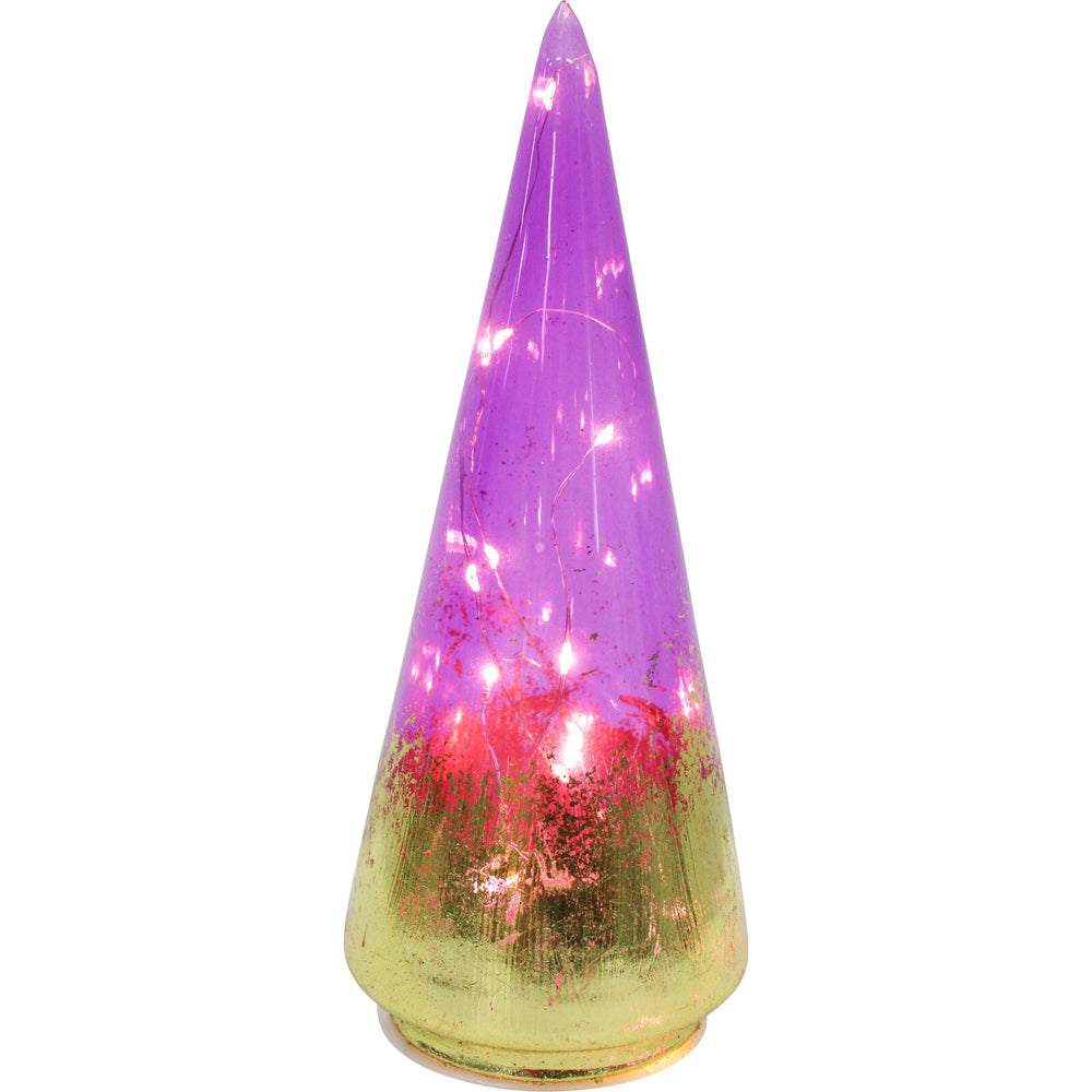 LVD LED Glass Tree Passion Small Home/Office Decor Display 8x22cm Purple (2 Pack) — image 2