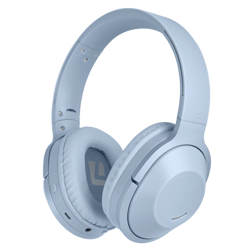 Liquid Ears Wirefree Over-Ear Foldable Bluetooth Headphone Headset — Blue