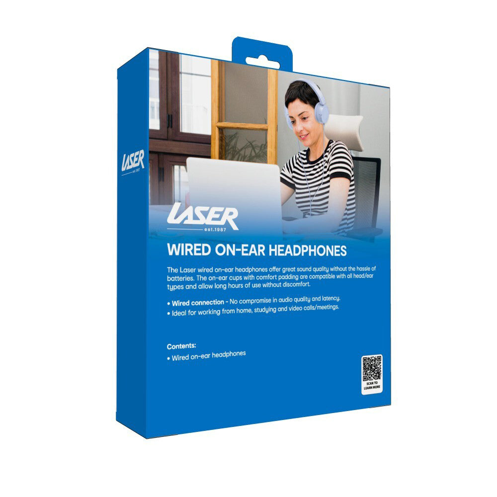 Laser Wired 3.5mm AUX On-Ear Headphones Foldable Headset w/ 1.2m Cable Blue — image 2