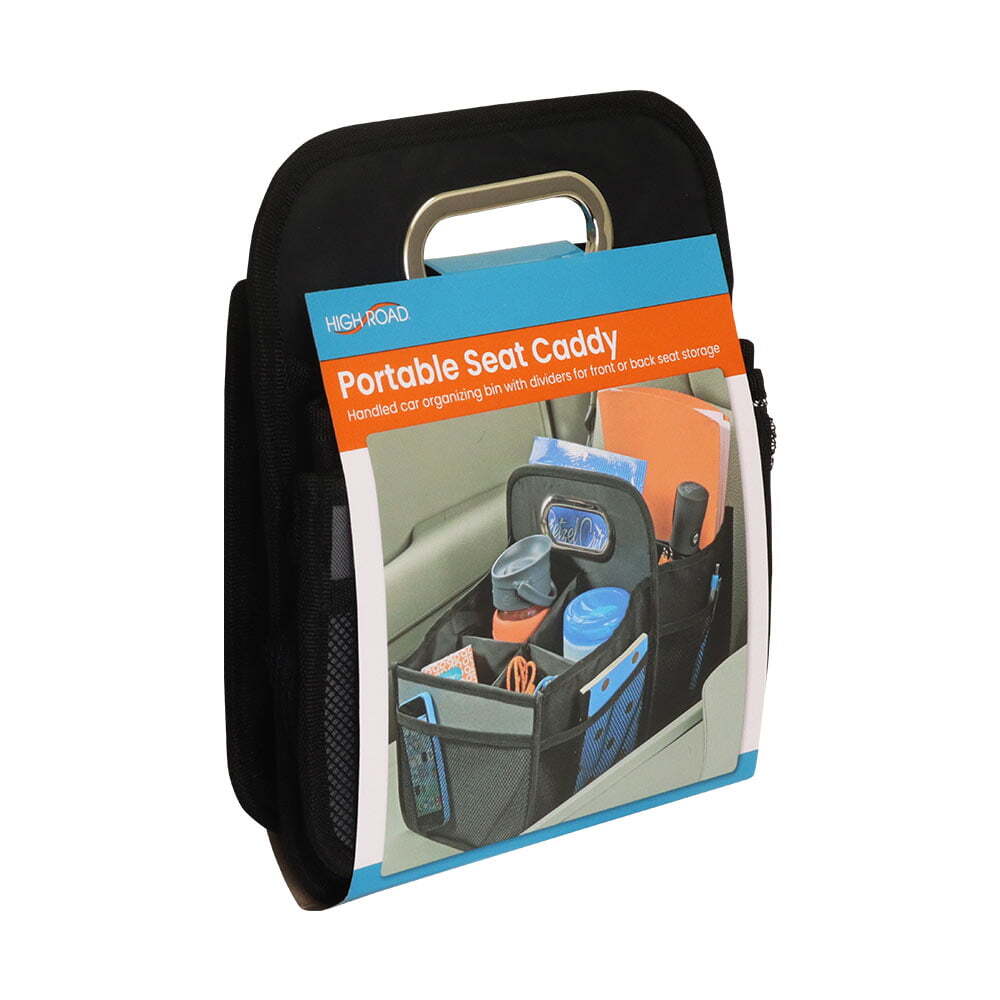 High Road Portable Seat Caddy Organiser Travel Storage w/ Carry Handle Black — image 3