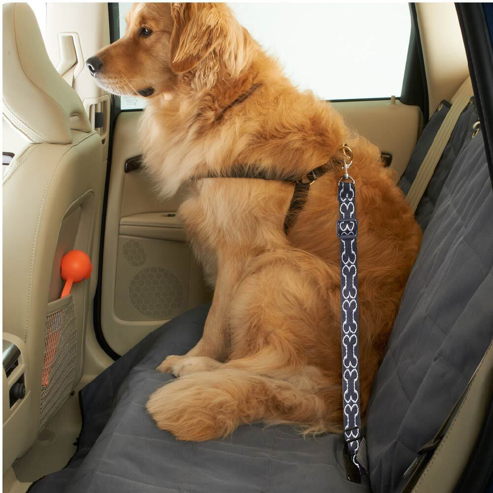 High Road 11-21" Adjustable Pet Dog 8x25cm Car Seat Belt Tether Harness Black — image 3