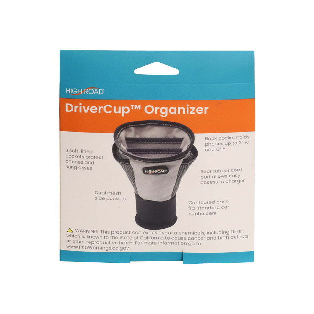 High Road Grey Polyester Driver Cup Organiser Travel Storage Pouch w/Mesh Pocket — image 2