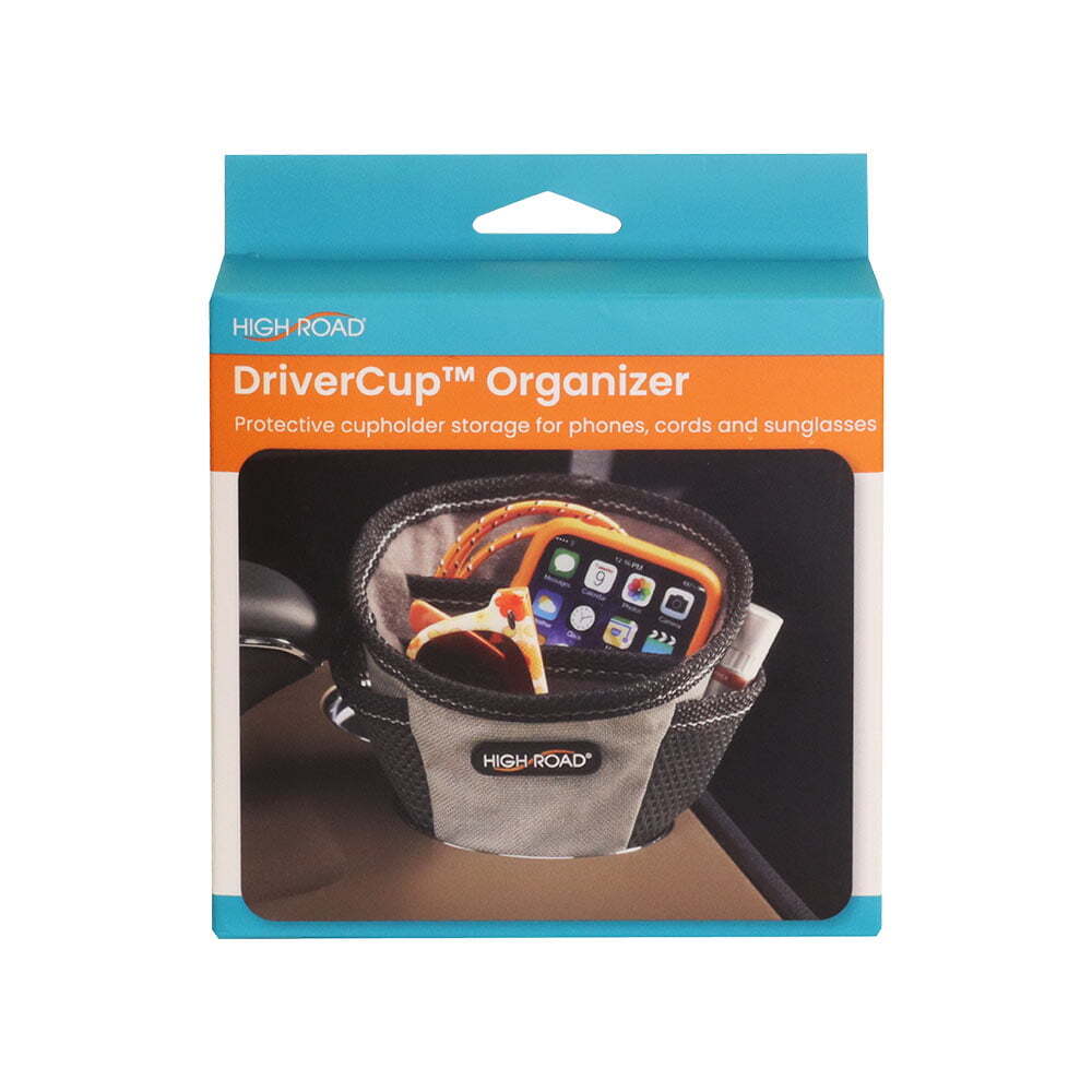 High Road Grey Polyester Driver Cup Organiser Travel Storage Pouch w/Mesh Pocket
