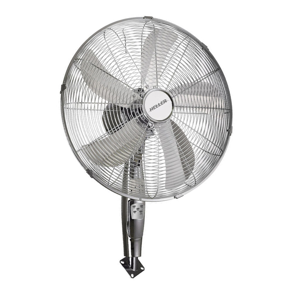 Heller 40cm Chrome Wall Mounted Fan 3 Speed Oscillating Tilt/Hanging w/ Remote — image 3