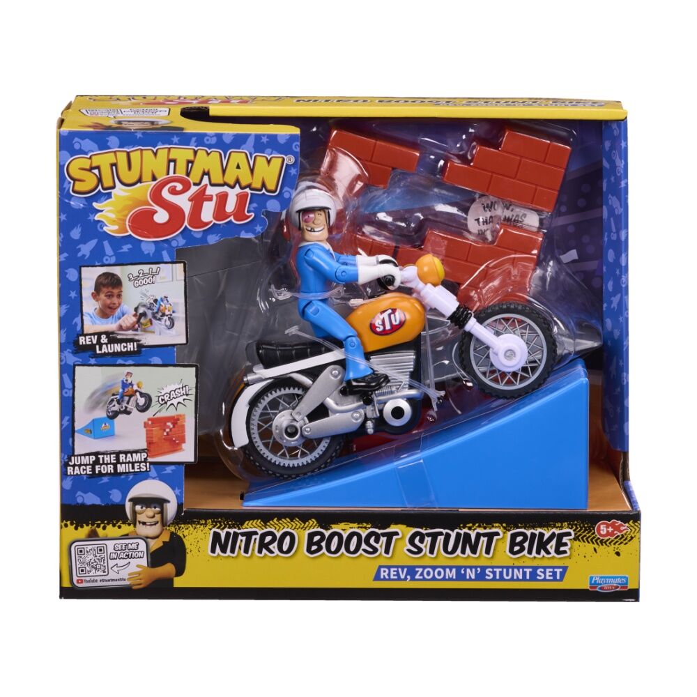 Stuntman Stu 5y+ Nitro Boost Stunt Bike Action Figure Kids Toy w/ Ramp — image 10