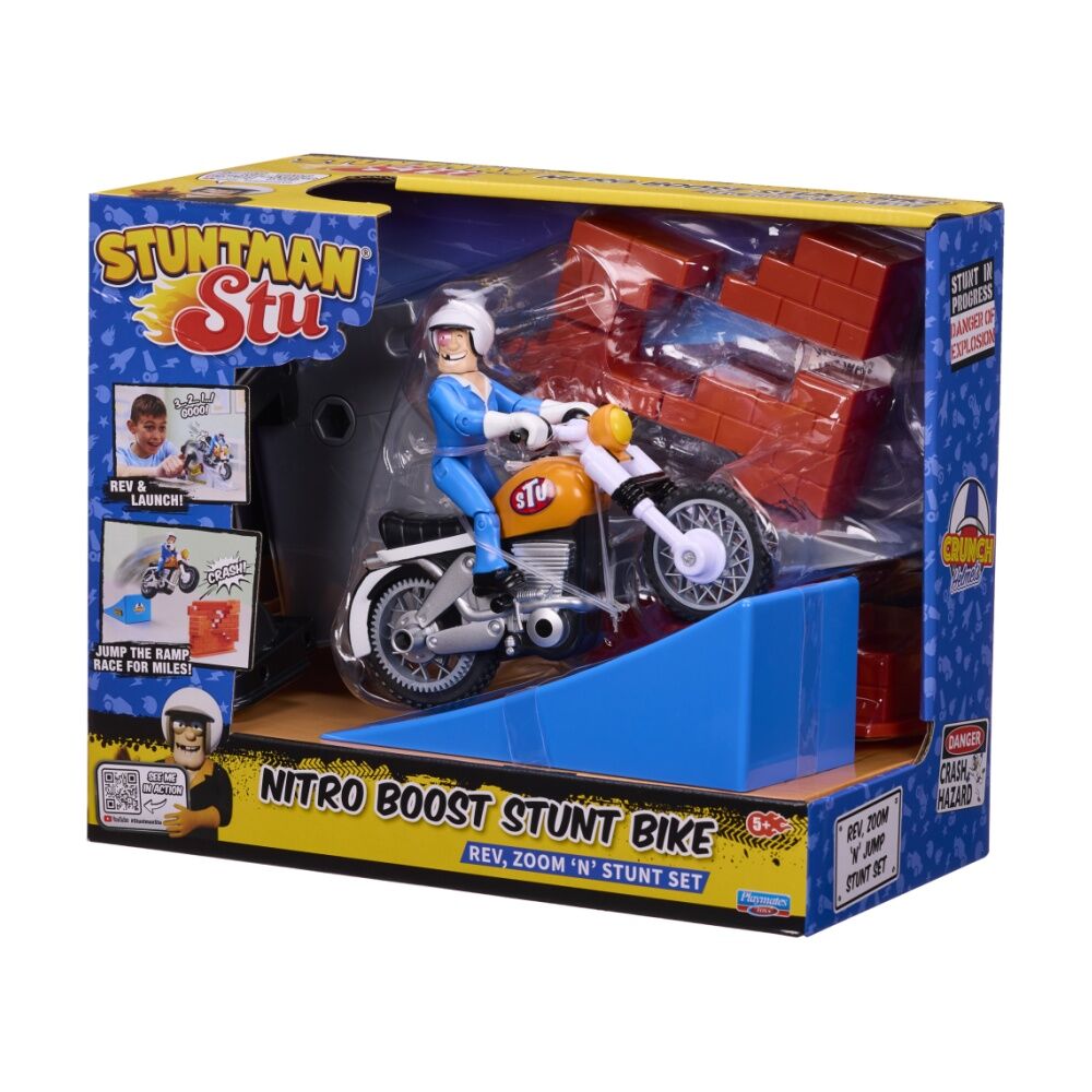 Stuntman Stu 5y+ Nitro Boost Stunt Bike Action Figure Kids Toy w/ Ramp — image 9