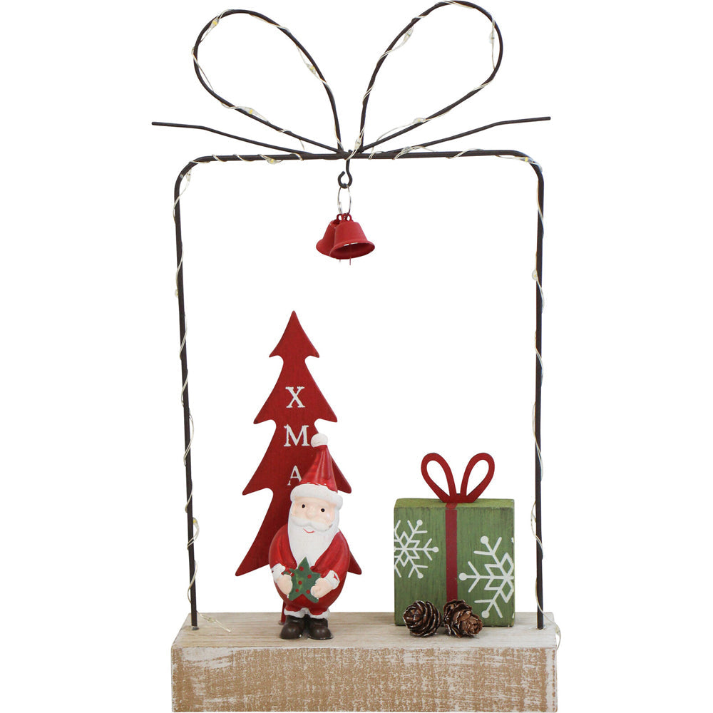 LVD Metal/MDF LED Santa Tree Present Home/Living Room Xmas 27x19cm Decor — image 2