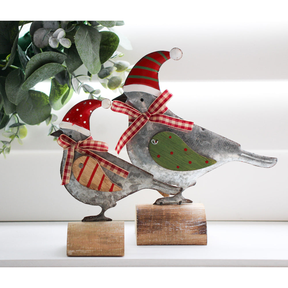 LVD Metal/MDF French Xmas Bird Home/Living Room/Tabletop Xmas Decor 14x12cm — image 2