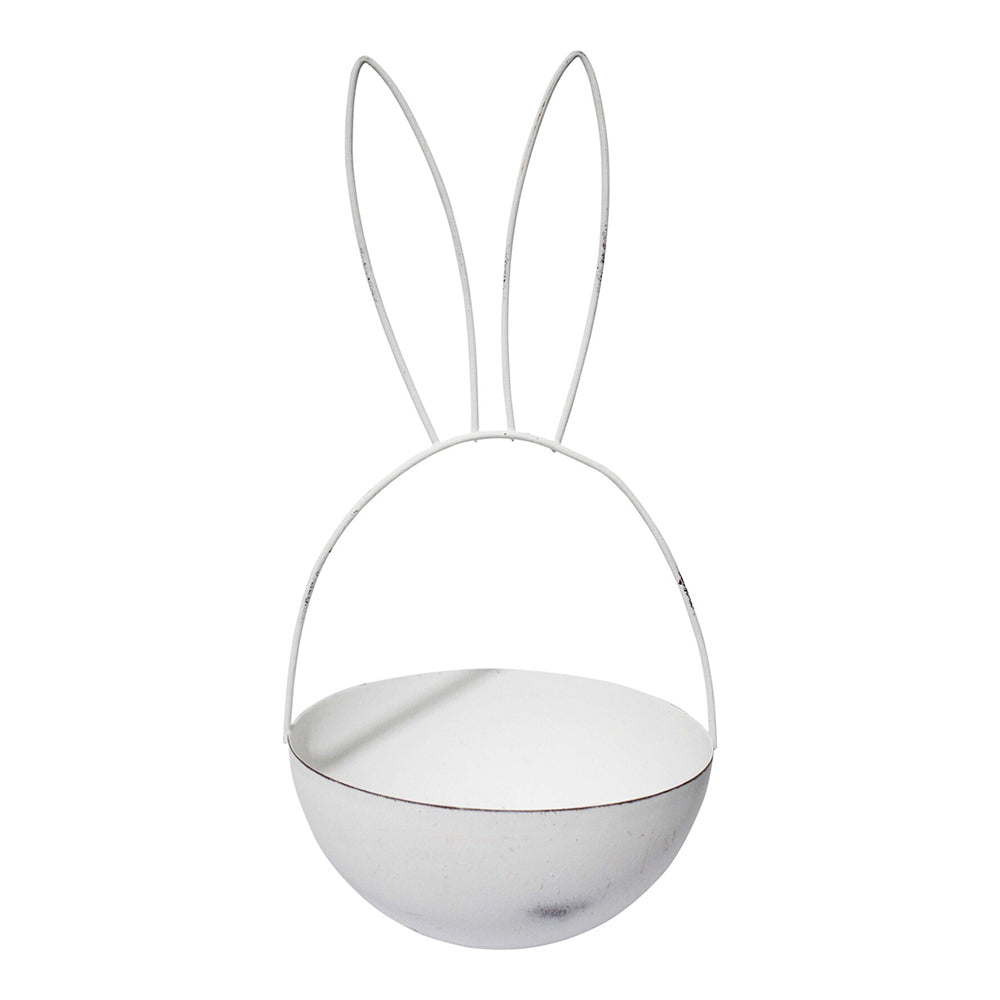 LVD Metal 29cm Rabbit Ears Bowl Kids Bedroom/Playroom Toy Organiser Large White