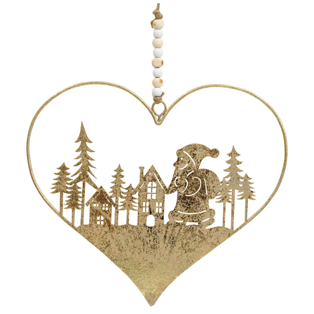 LVD Metal Santa Sack Hanger Ornament Christmas Holiday Decor 19x17cm Gold (6 Pack) — image 2