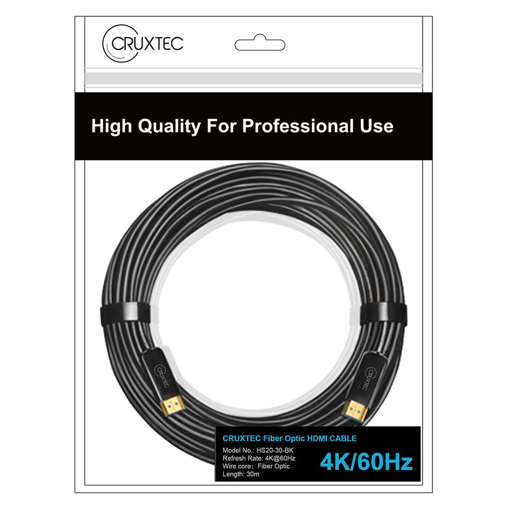 Cruxtec HDMI 2.0 4K/60Hz Ultra-HD 18Gbps Male to Male Optical Fibre Cable — image 4