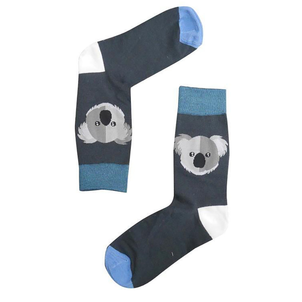 Sole Mates Unisex One Size Casual Dress Novelty Large Koala Head Socks Pair