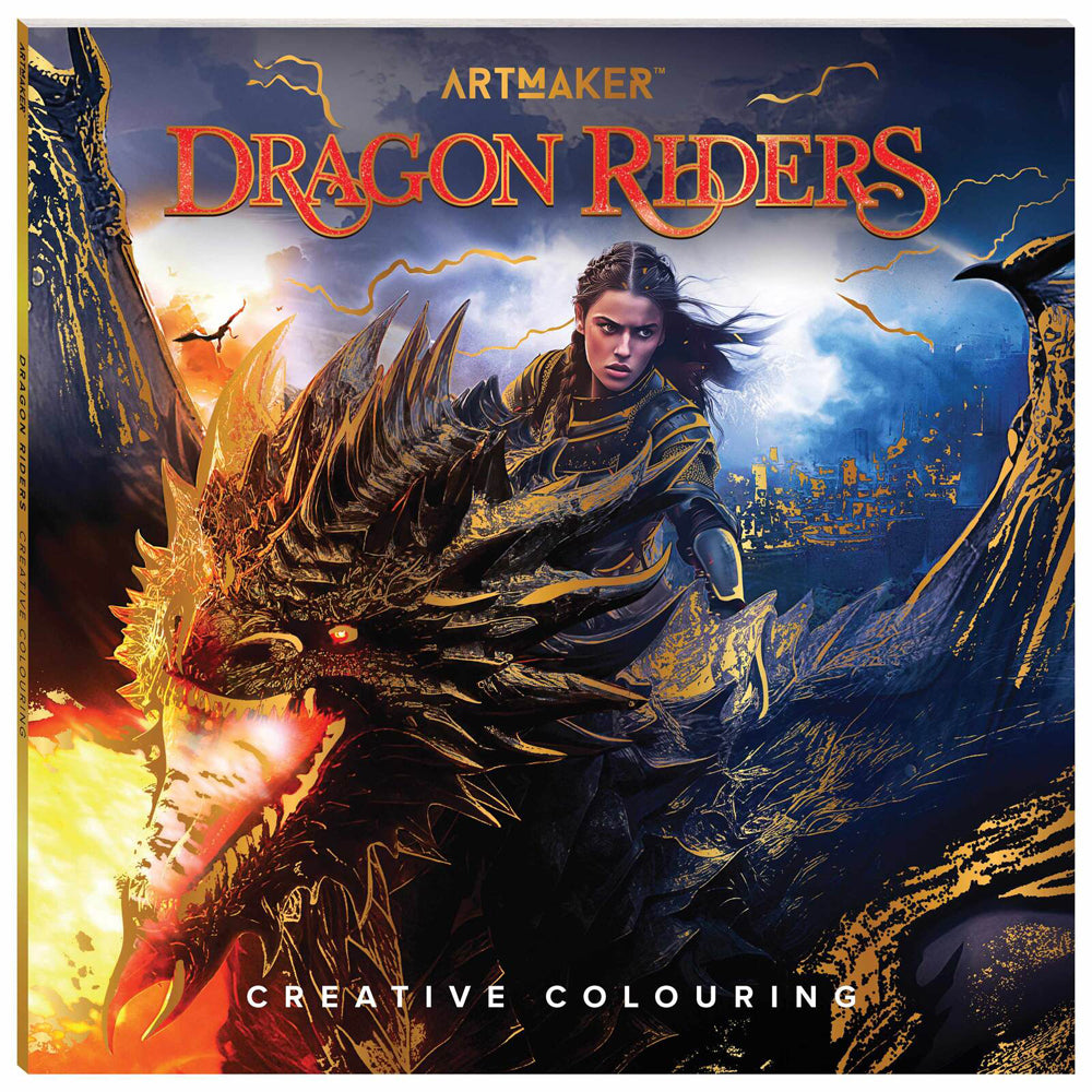 Art Maker Creative Colouring Book Dragon Riders Creative Craft Kit 29x29cm