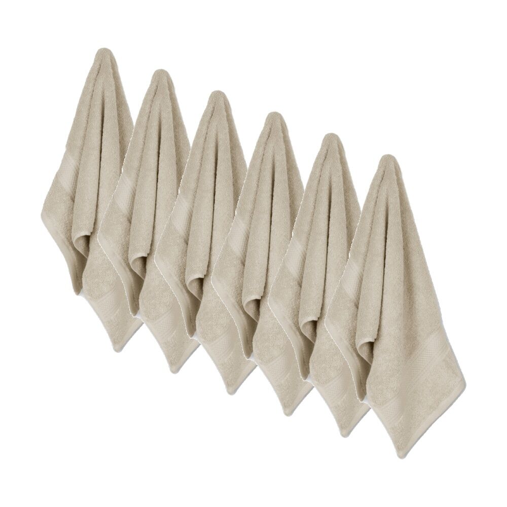 Ardor St Regis Collection 40x70cm Hand Towel 600GSM Soft Cotton Stone (6 Pack)